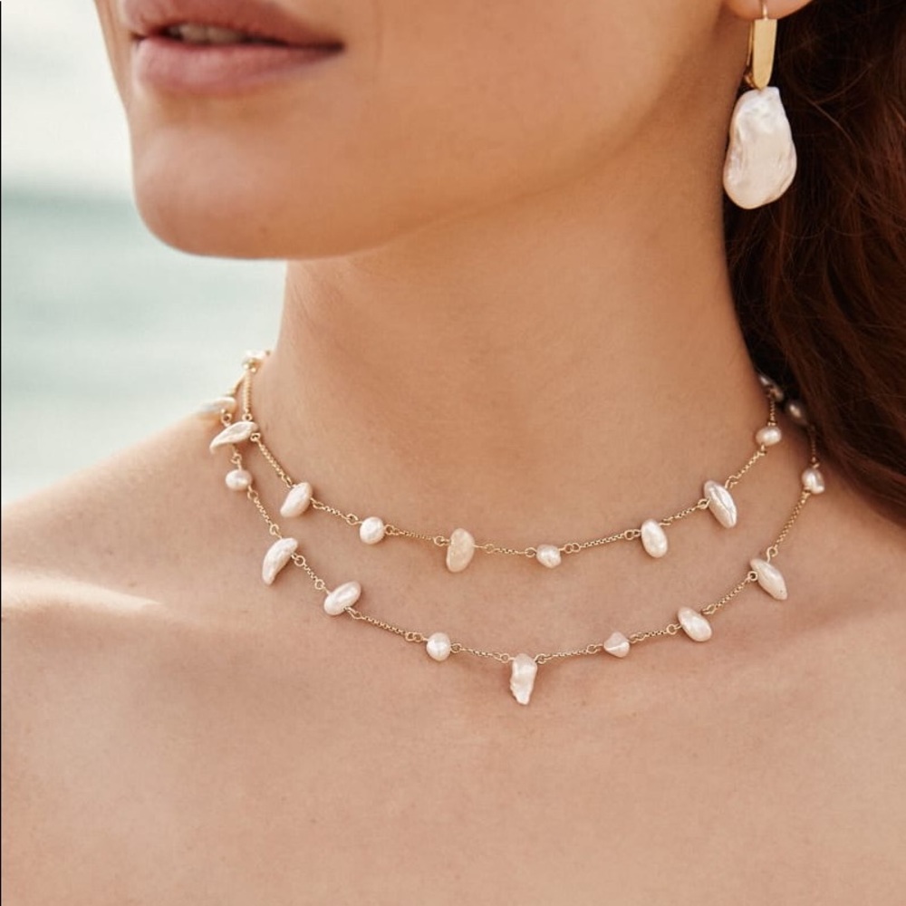 NWT Kendra Scott Krissa Pearl Choker in Silver